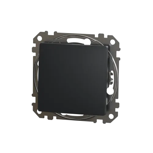 Выключатель проходной 1 клавишный, черный, Sedna Design SDD114106