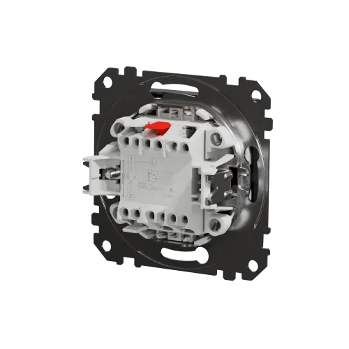 Выключатель проходной с подсветкой 1 клавишный, черный, Sedna Design SDD114106L