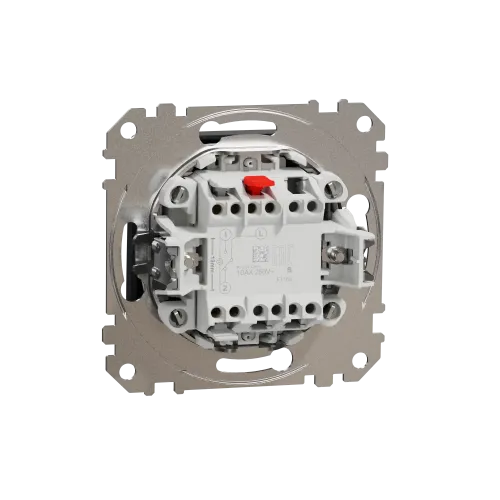 Выключатель проходной с подсветкой 1 клавишный, черный, Sedna Design SDD114106L