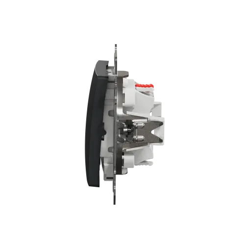 Выключатель проходной с подсветкой 1 клавишный, черный, Sedna Design SDD114106L
