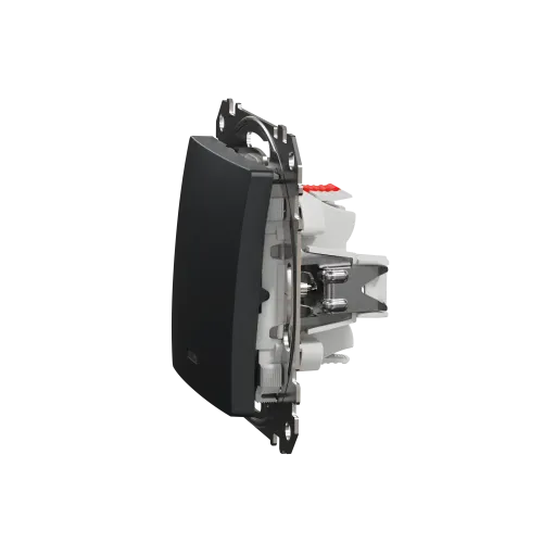 Выключатель проходной с подсветкой 1 клавишный, черный, Sedna Design SDD114106L