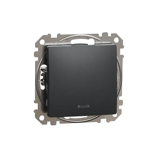 Выключатель перекрестный с подсветкой, черный, Sedna Design SDD114107L