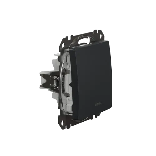 Выключатель перекрестный с подсветкой, черный, Sedna Design SDD114107L