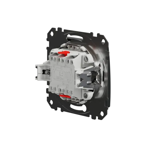 Выключатель перекрестный с подсветкой, черный, Sedna Design SDD114107L