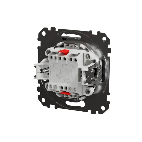 Выключатель перекрестный с подсветкой, черный, Sedna Design SDD114107L
