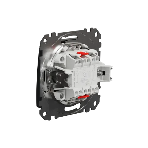 Выключатель перекрестный с подсветкой, черный, Sedna Design SDD114107L