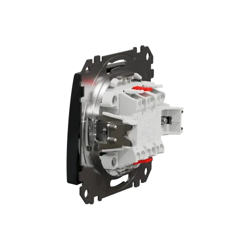 Выключатель перекрестный с подсветкой, черный, Sedna Design SDD114107L