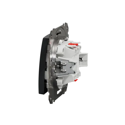 Выключатель перекрестный с подсветкой, черный, Sedna Design SDD114107L