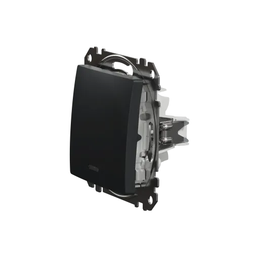 Выключатель перекрестный с подсветкой, черный, Sedna Design SDD114107L