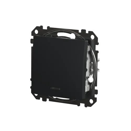 Выключатель перекрестный с подсветкой, черный, Sedna Design SDD114107L