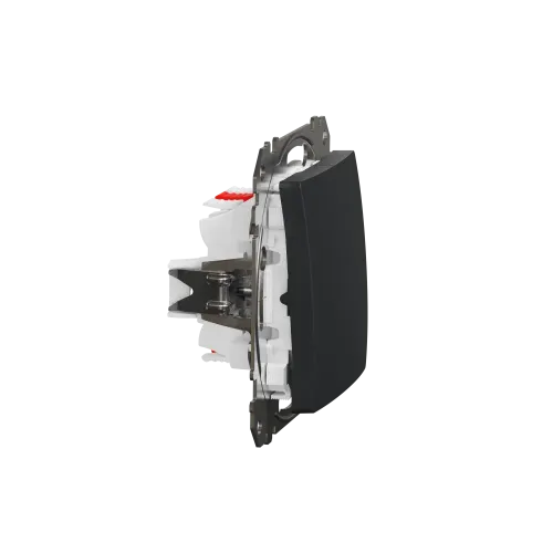 Выключатель проходной 2 клавишный, черный, Sedna Design SDD114108