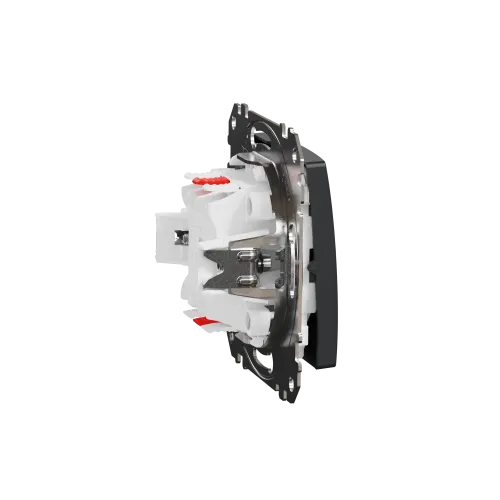 Выключатель проходной 2 клавишный, черный, Sedna Design SDD114108