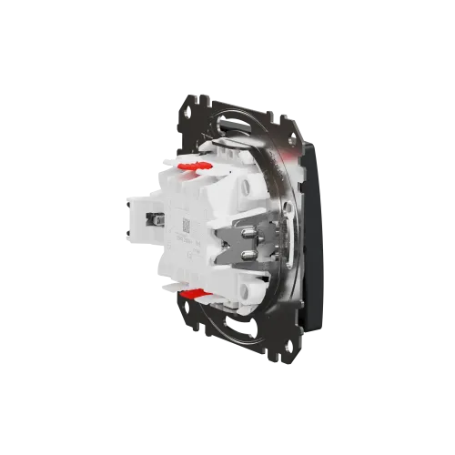 Выключатель проходной 2 клавишный, черный, Sedna Design SDD114108