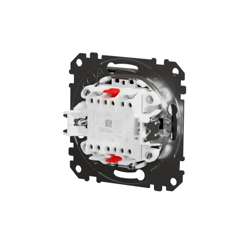Выключатель проходной 2 клавишный, черный, Sedna Design SDD114108