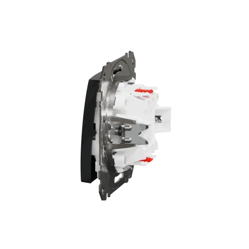 Выключатель проходной 2 клавишный, черный, Sedna Design SDD114108