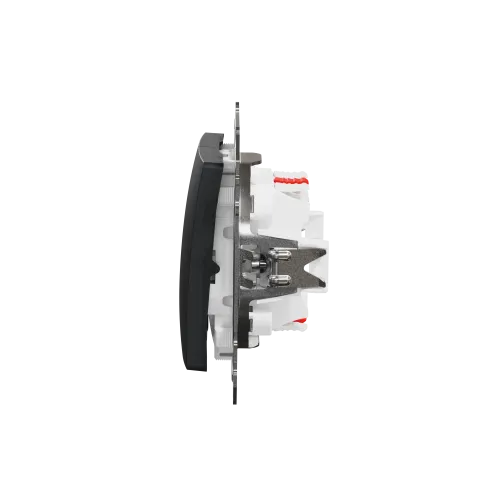 Выключатель проходной 2 клавишный, черный, Sedna Design SDD114108