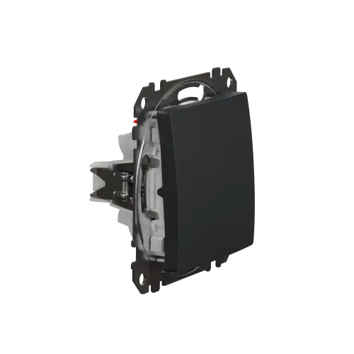 Кнопка проходная 1 клавишная, черный, Sedna Design SDD114116