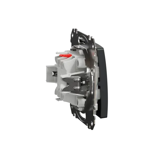 Кнопка проходная 1 клавишная, черный, Sedna Design SDD114116