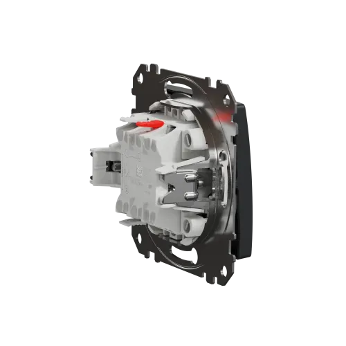 Кнопка проходная 1 клавишная, черный, Sedna Design SDD114116