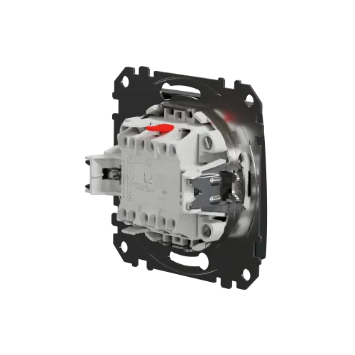 Кнопка проходная 1 клавишная, черный, Sedna Design SDD114116