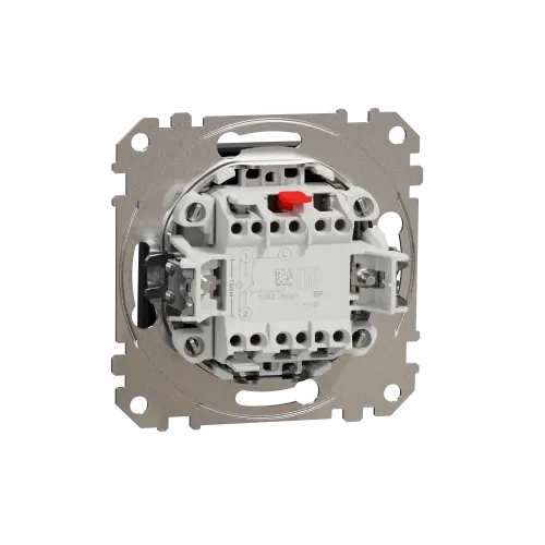 Кнопка проходная 1 клавишная, черный, Sedna Design SDD114116