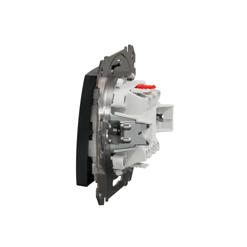 Кнопка проходная 1 клавишная, черный, Sedna Design SDD114116