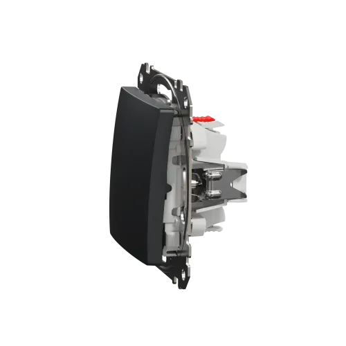 Кнопка проходная 1 клавишная, черный, Sedna Design SDD114116