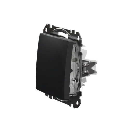 Кнопка проходная 1 клавишная, черный, Sedna Design SDD114116