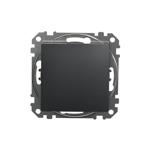 Кнопка проходная 1 клавишная, черный, Sedna Design SDD114116