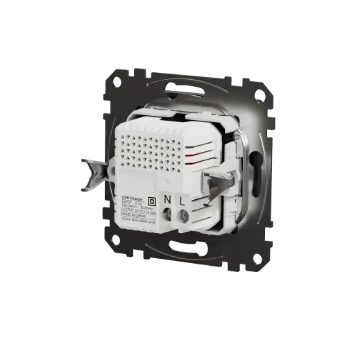 Розетка USB тип A+A, черный, Sedna Design SDD114401