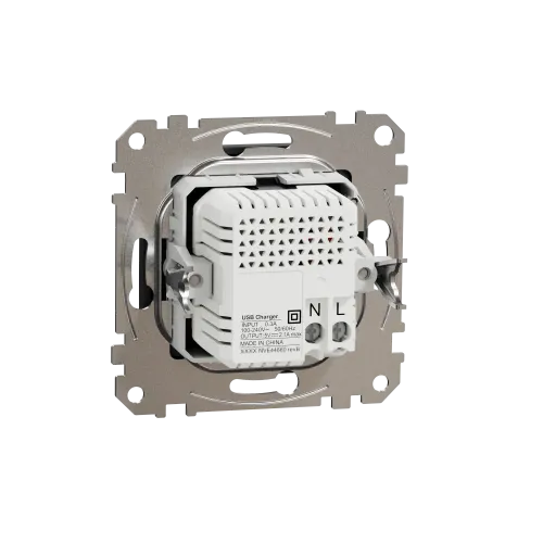 Розетка USB тип A+A, черный, Sedna Design SDD114401