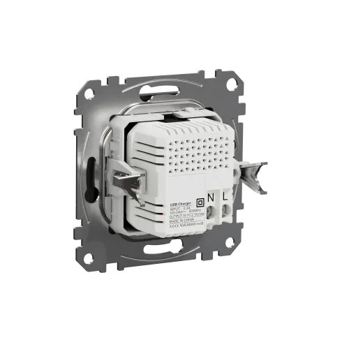 Розетка USB тип A+A, черный, Sedna Design SDD114401
