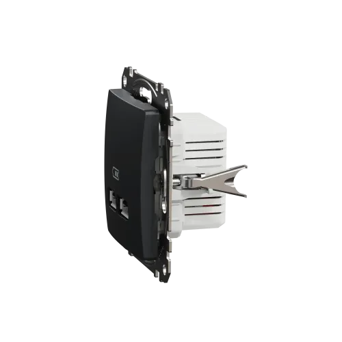 Розетка USB тип A+A, черный, Sedna Design SDD114401