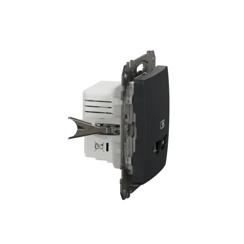 Розетка USB тип A+C 2,4A, черный, Sedna Design SDD114402