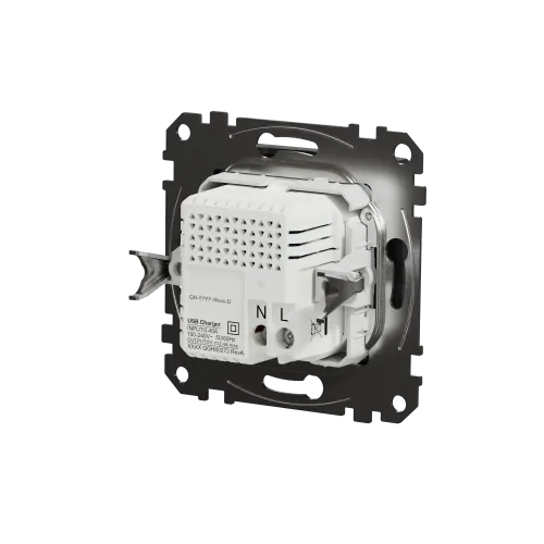 Розетка USB тип A+C 2,4A, черный, Sedna Design SDD114402