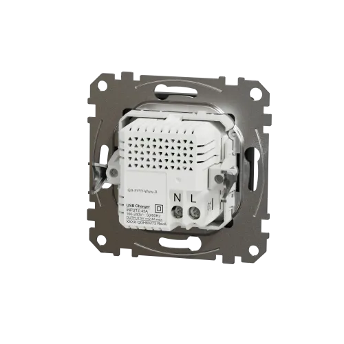 Розетка USB тип A+C 2,4A, черный, Sedna Design SDD114402