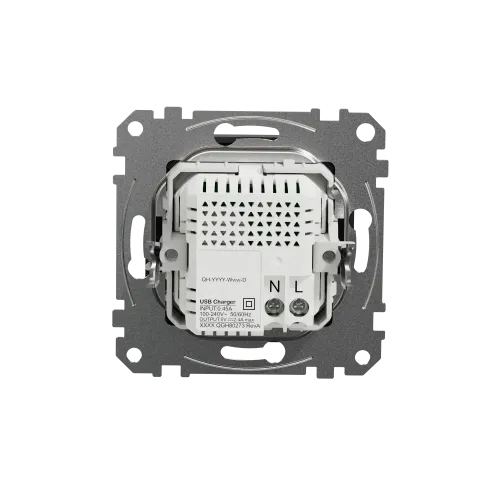 Розетка USB тип A+C 2,4A, черный, Sedna Design SDD114402