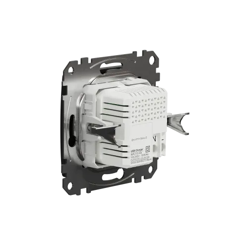 Розетка USB тип A+C 2,4A, черный, Sedna Design SDD114402