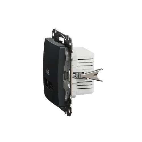 Розетка USB тип A+C 2,4A, черный, Sedna Design SDD114402