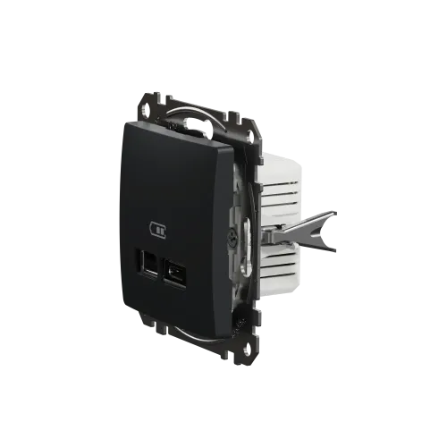 Розетка USB тип A+C 2,4A, черный, Sedna Design SDD114402