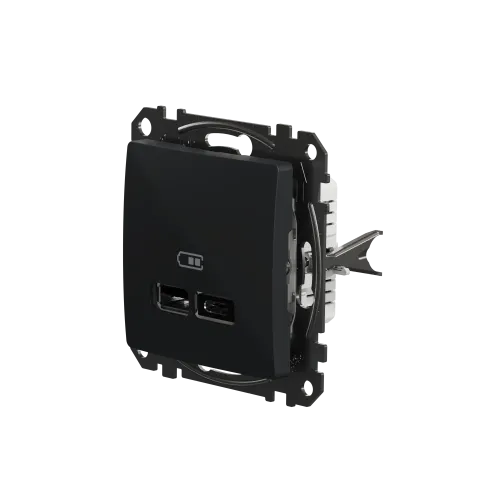 Розетка USB тип A+C 2,4A, черный, Sedna Design SDD114402