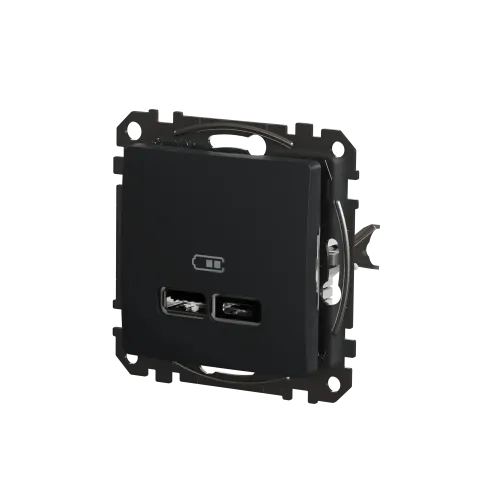 Розетка USB тип A+C 2,4A, черный, Sedna Design SDD114402