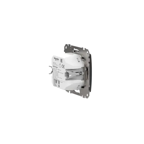 Розетка USB тип A+C 3A, 45W, черный, Sedna Design SDD114404