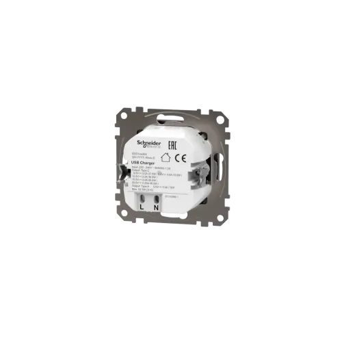 Розетка USB тип A+C 3A, 45W, черный, Sedna Design SDD114404