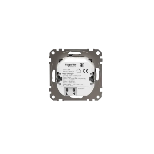Розетка USB тип A+C 3A, 45W, черный, Sedna Design SDD114404
