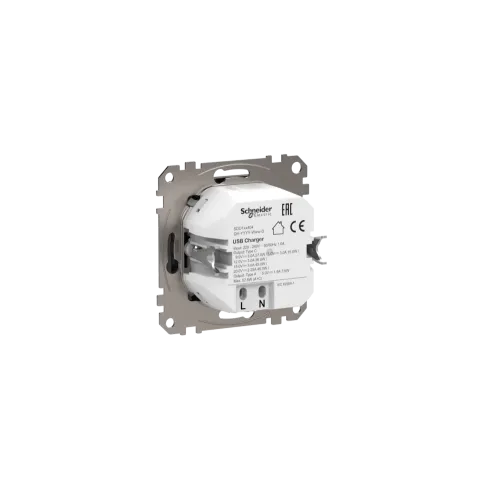 Розетка USB тип A+C 3A, 45W, черный, Sedna Design SDD114404