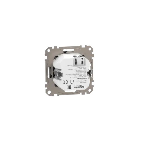 Розетка USB тип A+C 3A, 45W, черный, Sedna Design SDD114404