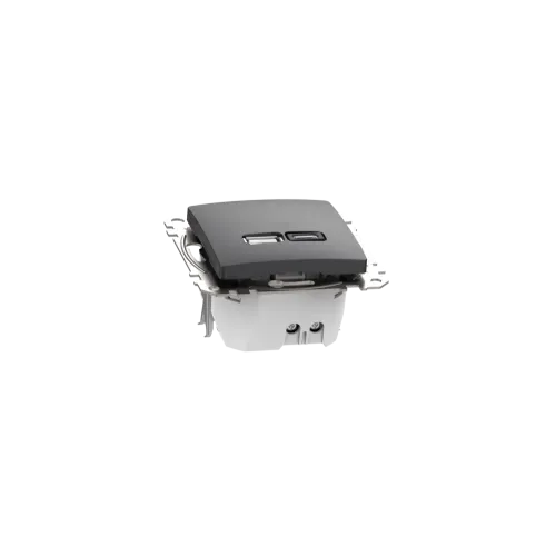 Розетка USB тип A+C 3A, 45W, черный, Sedna Design SDD114404