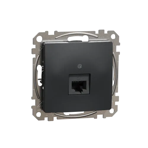 Компьютерная розетка RJ45 кат. 5е UTP, черный, Sedna Design SDD114451