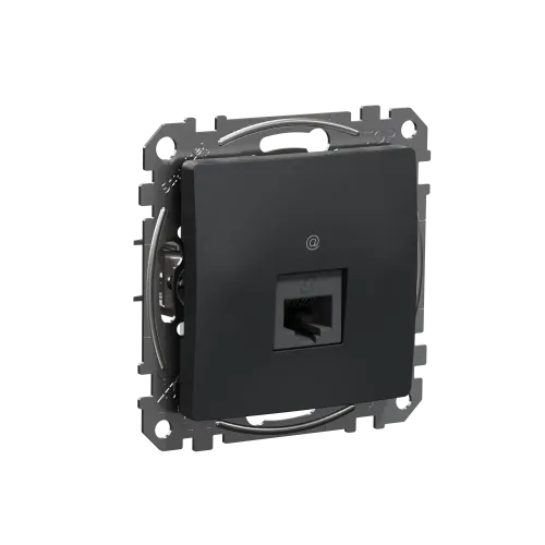 Компьютерная розетка RJ45 кат. 5е UTP, черный, Sedna Design SDD114451